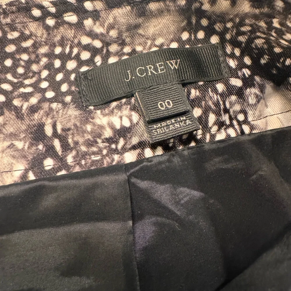 J. Crew Black and White Patterned Mini Skirt